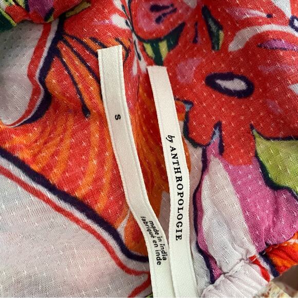 Anthropologie Willow Floral Mini Dress Pink White Red size small Hawaiian Print - Picture 8 of 8